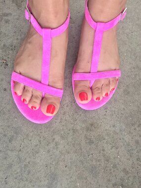 SJP by Sarah Jessica Parker Neon pink suede sandals